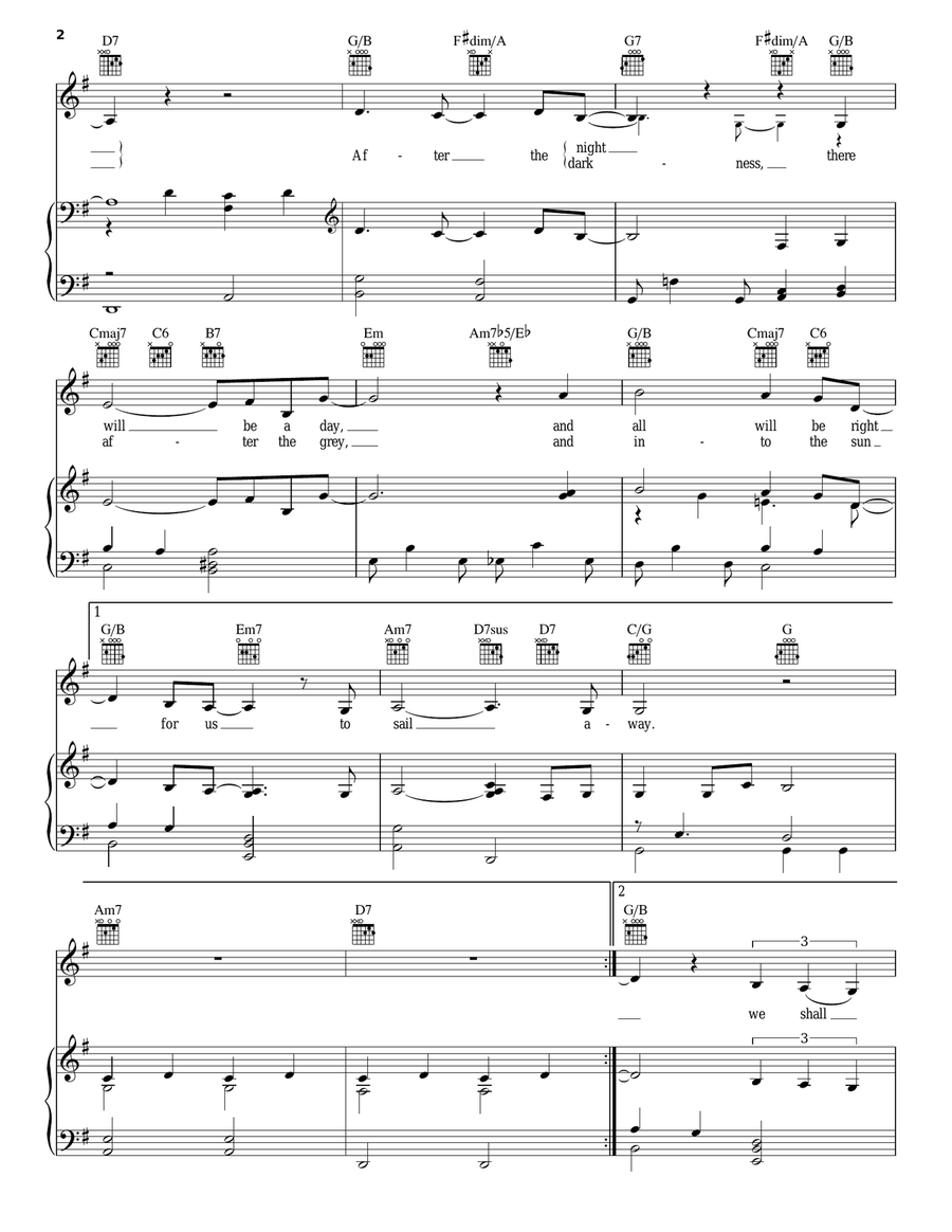 Sail Away Piano, Vocal, Guitar scores gallery preview page 2