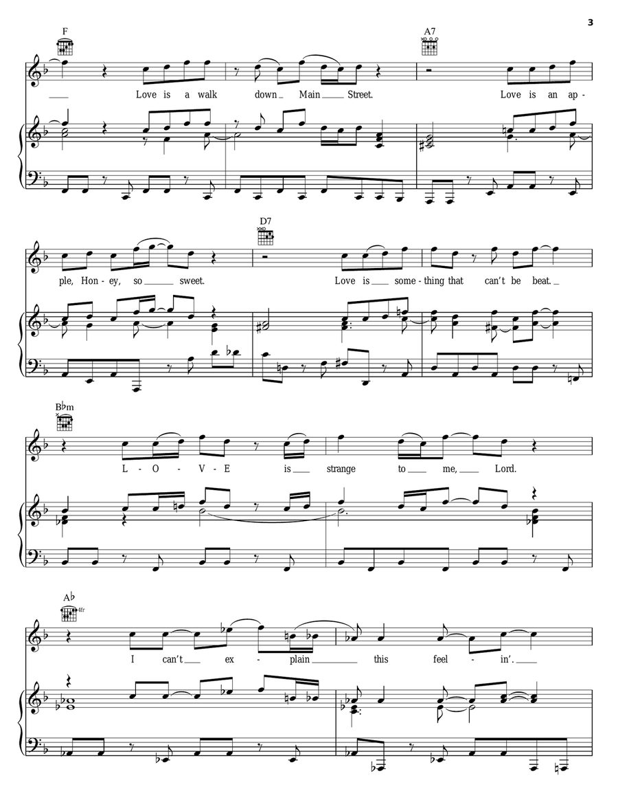 L-O-V-E Piano, Vocal, Guitar scores gallery preview page 3