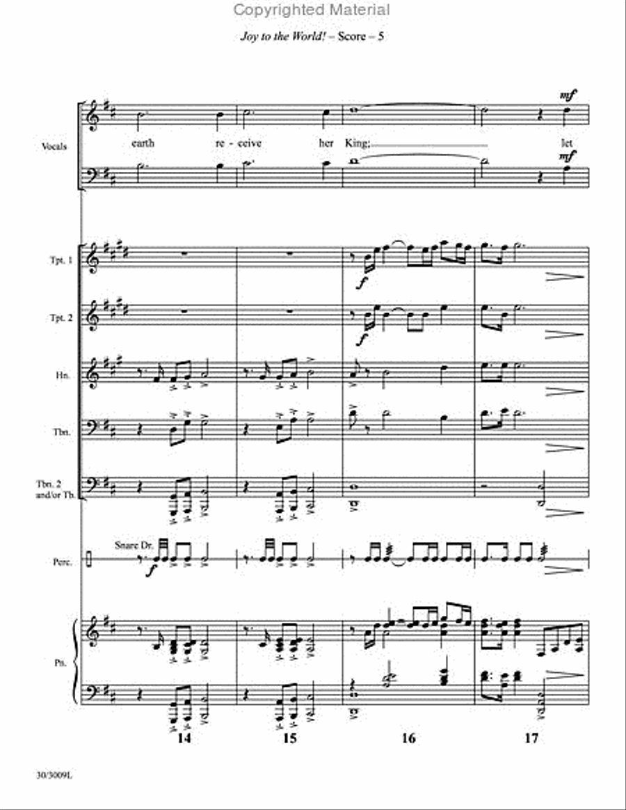 Joy to the World! - Brass and Percussion Score and Parts Choir scores gallery preview page 6
