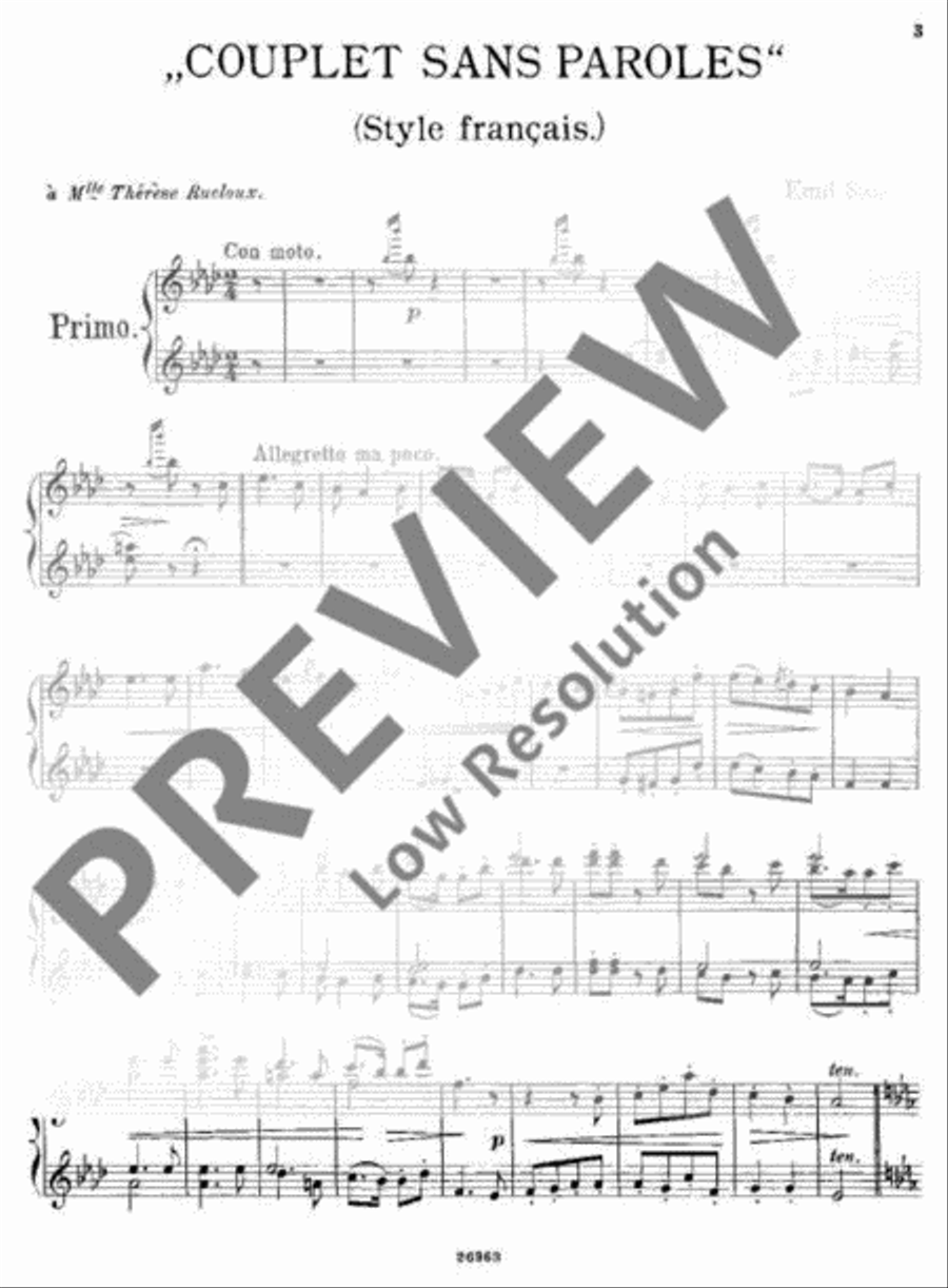 Couplet sans paroles Piano Duet scores gallery preview page 4