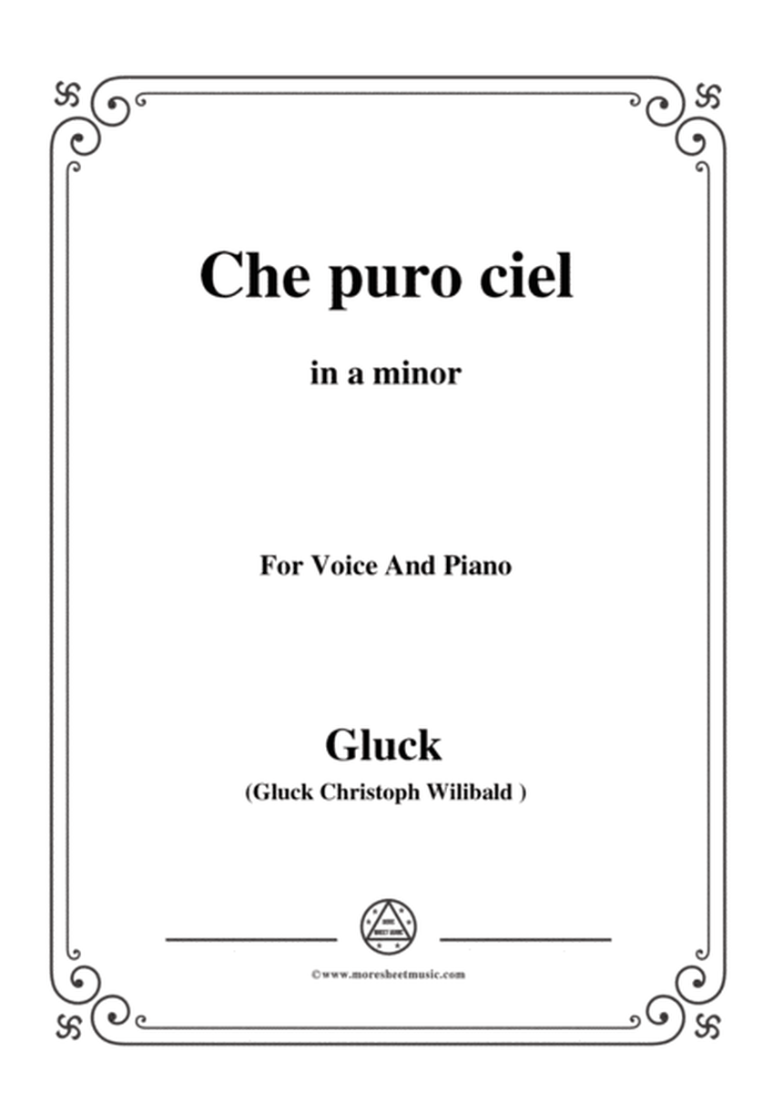 Gluck-Che puro ciel,from 'Orfeo ed Euridice',in a minor,for Voice and Piano image number null