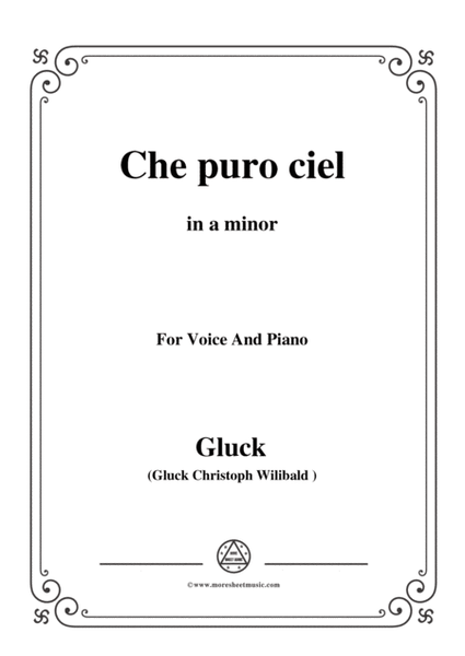 Gluck-Che puro ciel,from 'Orfeo ed Euridice',in a minor,for Voice and Piano image number null