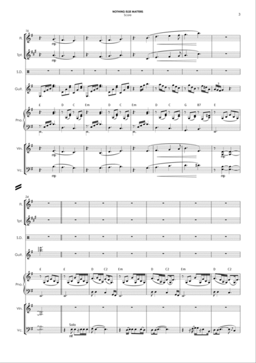 Nothing Else Matters Small Ensemble scores gallery preview page 3