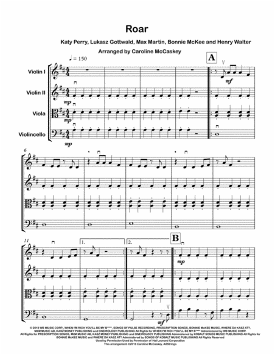 Roar String Quartet scores gallery preview page 2