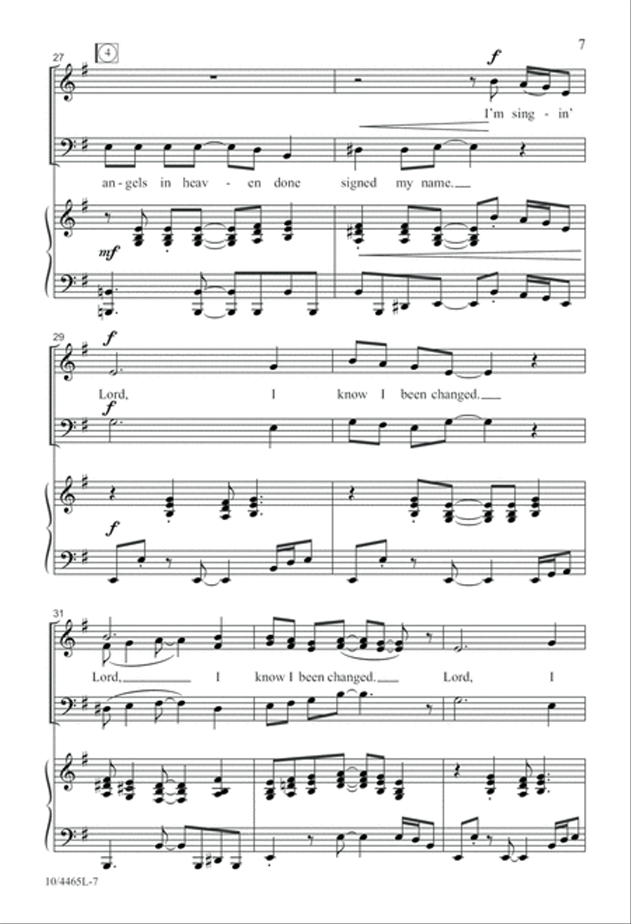 Lord, I Know I Been Changed 3-Part scores gallery preview page 7