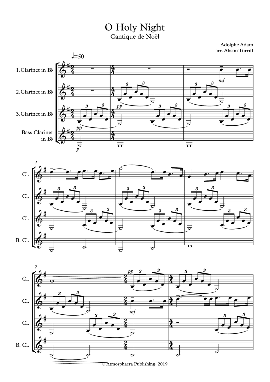 O Holy Night - Clarinet Quartet