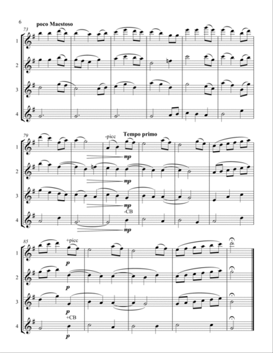 Two Hymns for Flute Choir Flute Choir scores gallery preview page 6