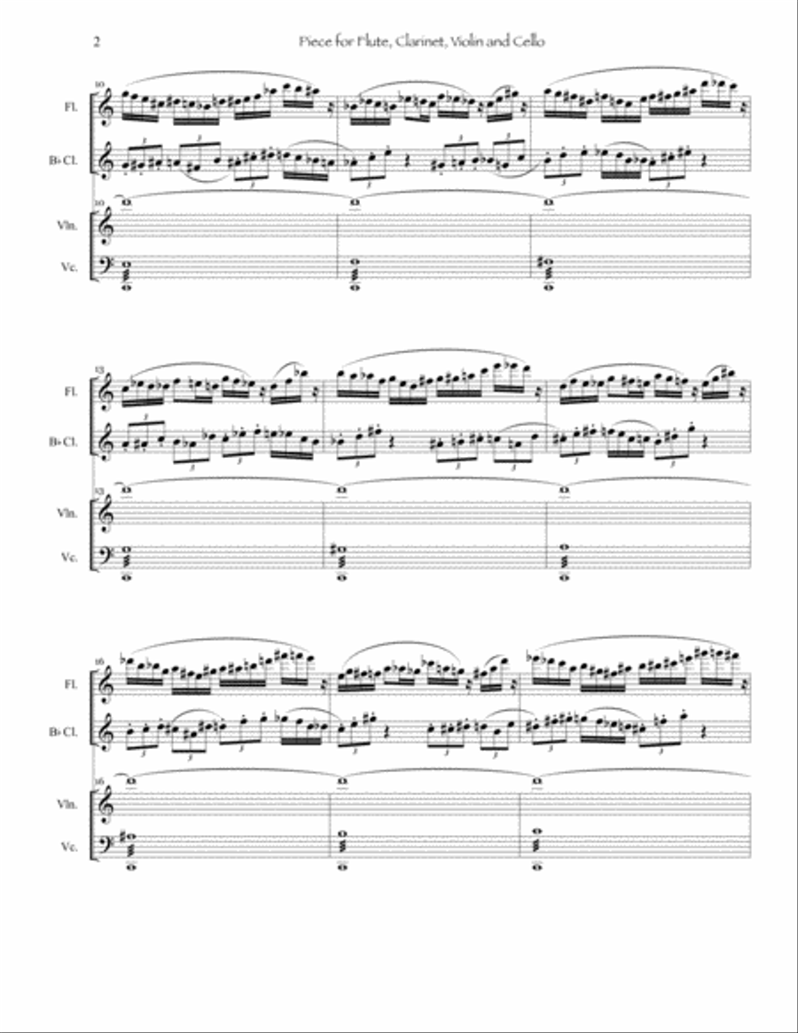 Piece for Flute, Clarinet, Violin and Cello Small Ensemble scores gallery preview page 4