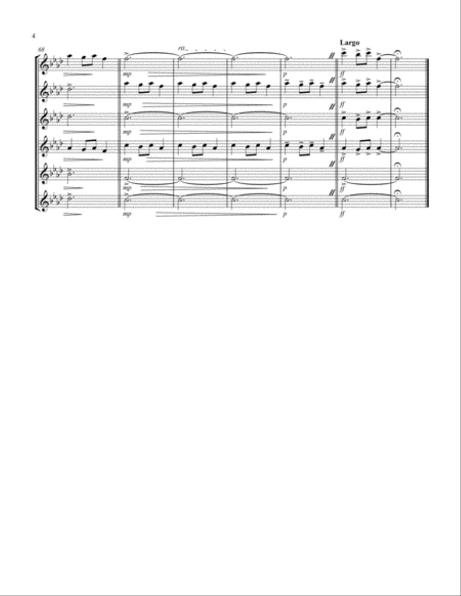 Carol of the Bells (F min) (Violin Sextet) Violin scores gallery preview page 4