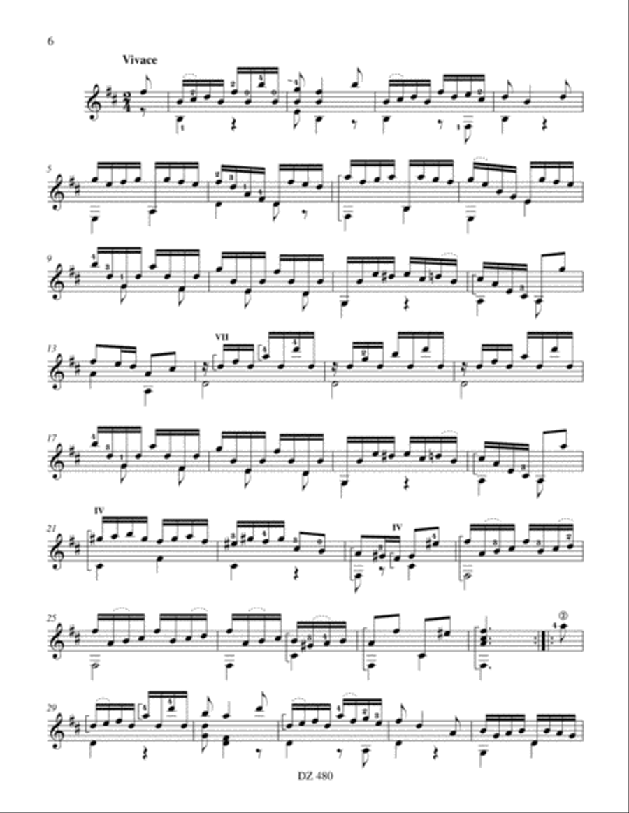 12 Fantasie, vol. 3, Fantasia IX-XII Classical Guitar scores gallery preview page 6
