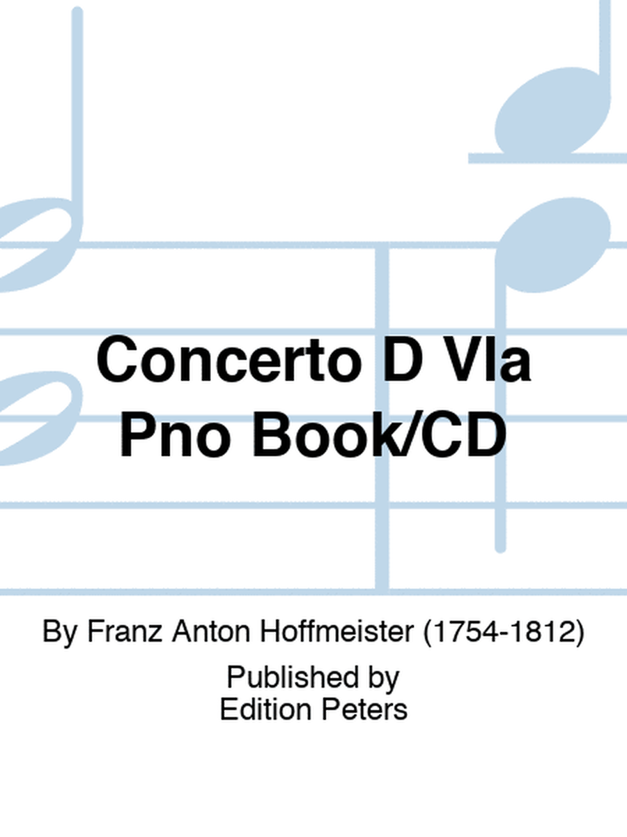 Concerto D Vla Pno Book/CD