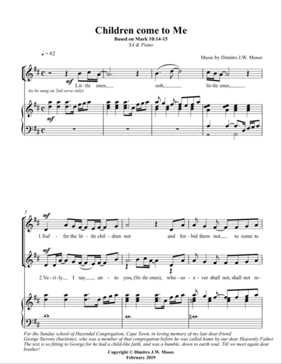 Children come to Me SA scores gallery preview page 1