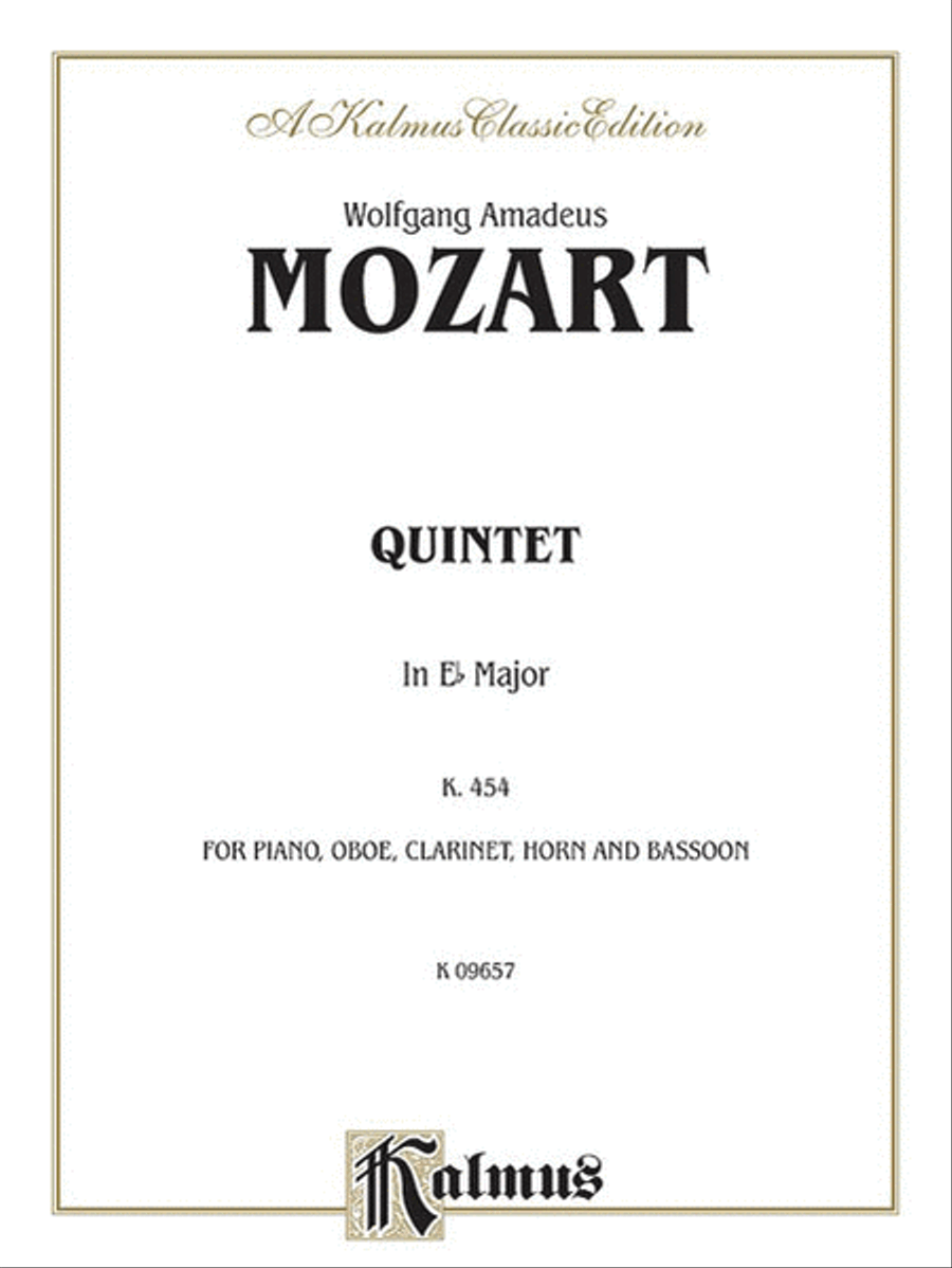 Piano Quintet In E Flat K. 452 Piano Quintet scores gallery preview page 1