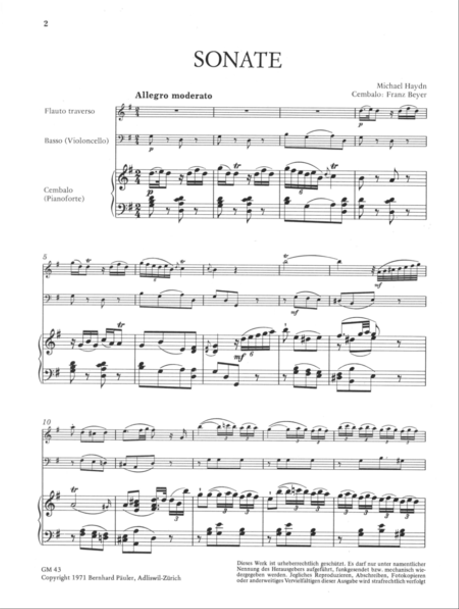 Sonata Flute Solo scores gallery preview page 2