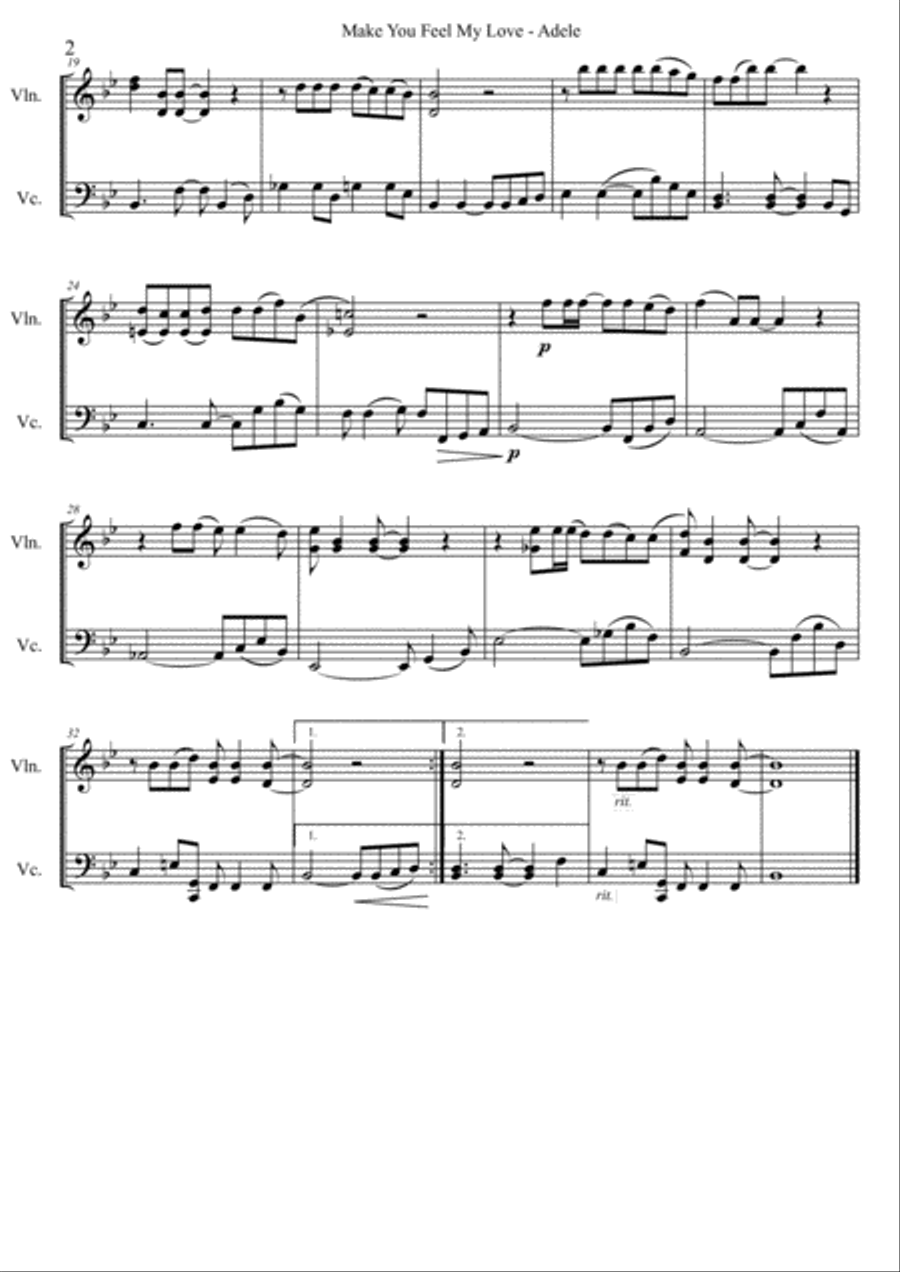 Make You Feel My Love Set of Parts scores gallery preview page 2