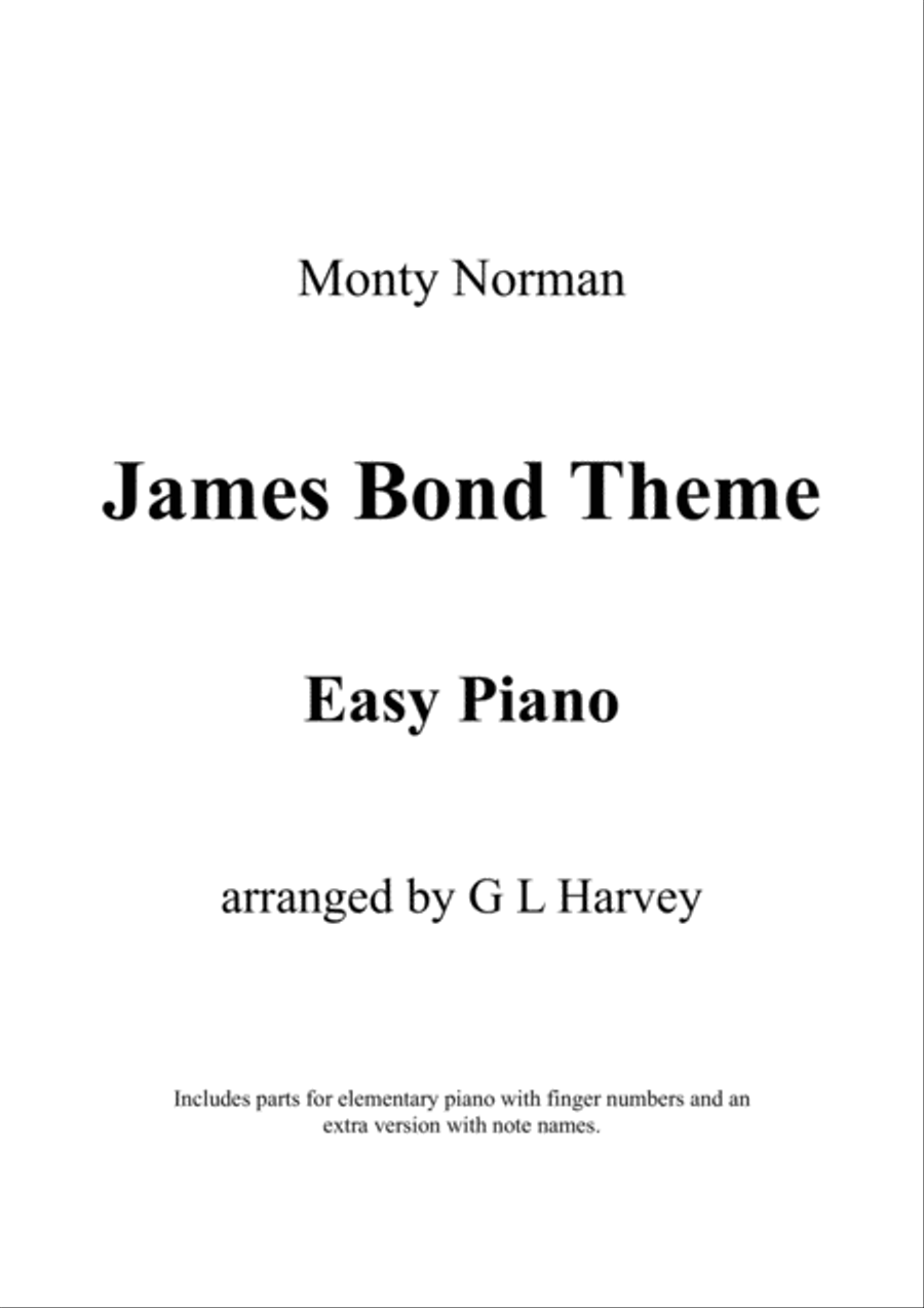 James Bond Theme Easy Piano scores gallery preview page 1