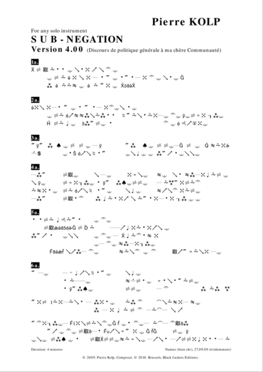 Sub negation 4 (solo, for any instrument) Small Ensemble scores gallery preview page 1
