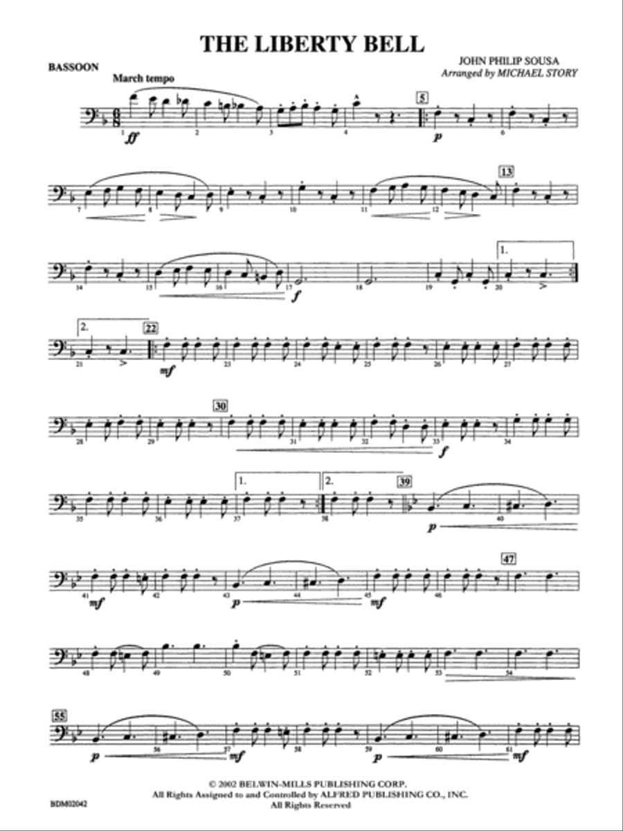 The Liberty Bell: Bassoon Concert Band scores gallery preview page 1
