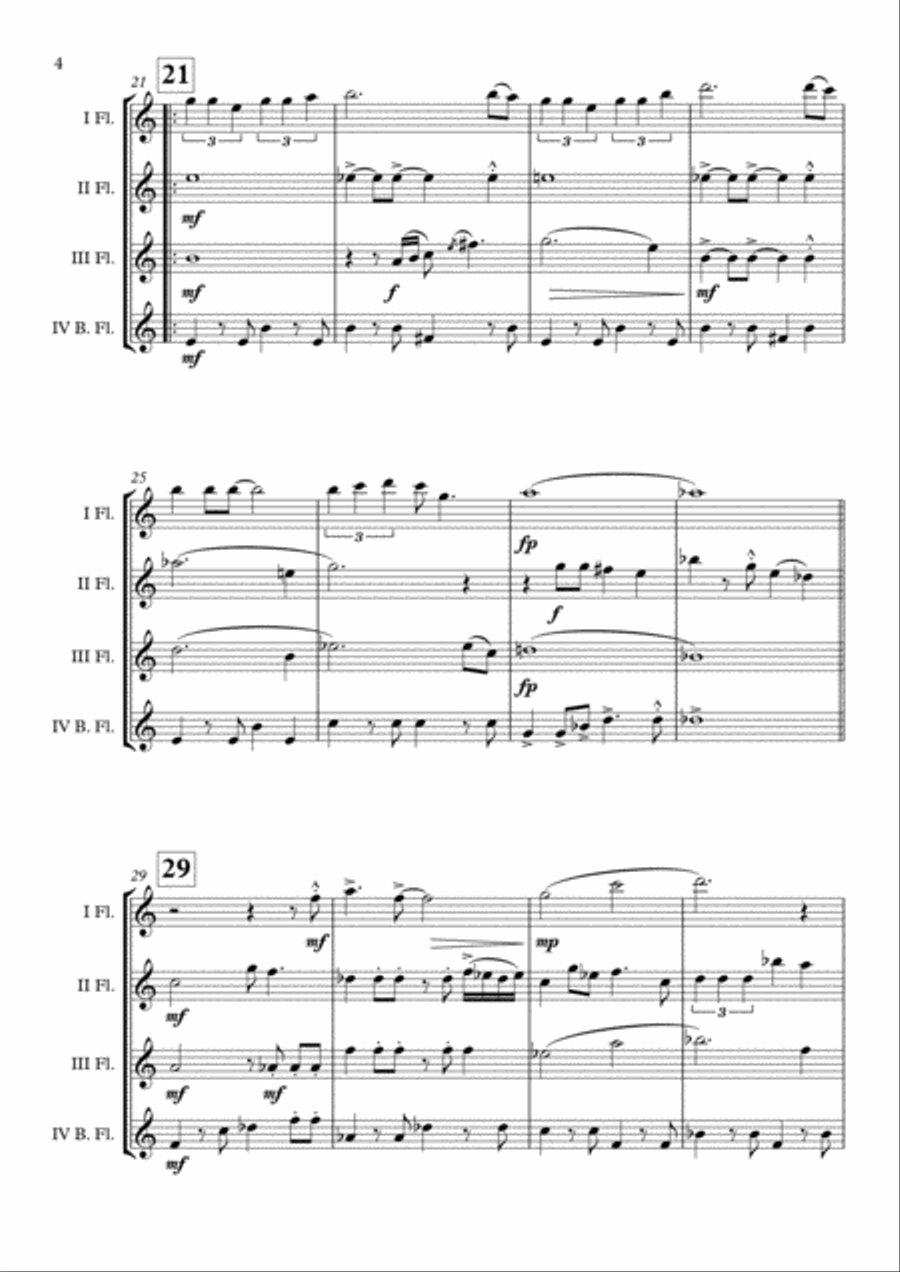 Goldfinger Flute Quartet scores gallery preview page 5