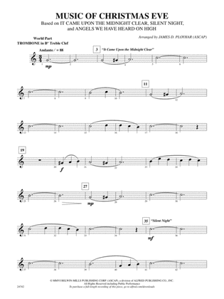 Music of Christmas Eve (Based on "It Came Upon the Midnight Clear," "Silent Night," and "Angels We Have Heard on High"): (wp) Bb Trombone T.C.