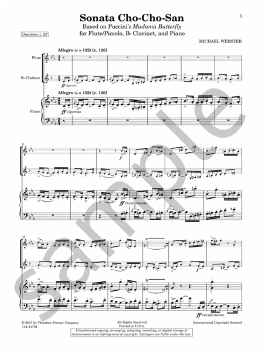 Sonata Cho-Cho-San Chamber Music scores gallery preview page 5