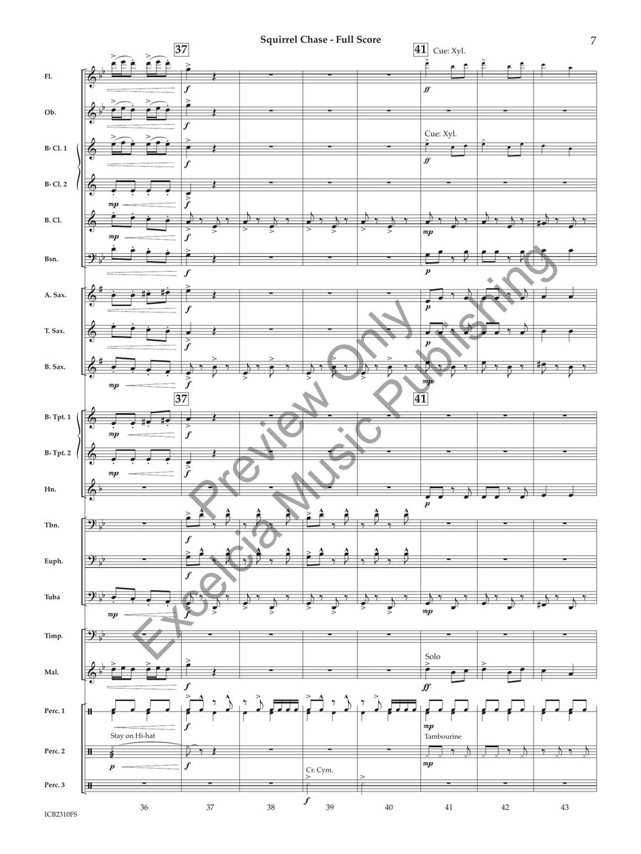 Squirrel Chase Concert Band scores gallery preview page 8