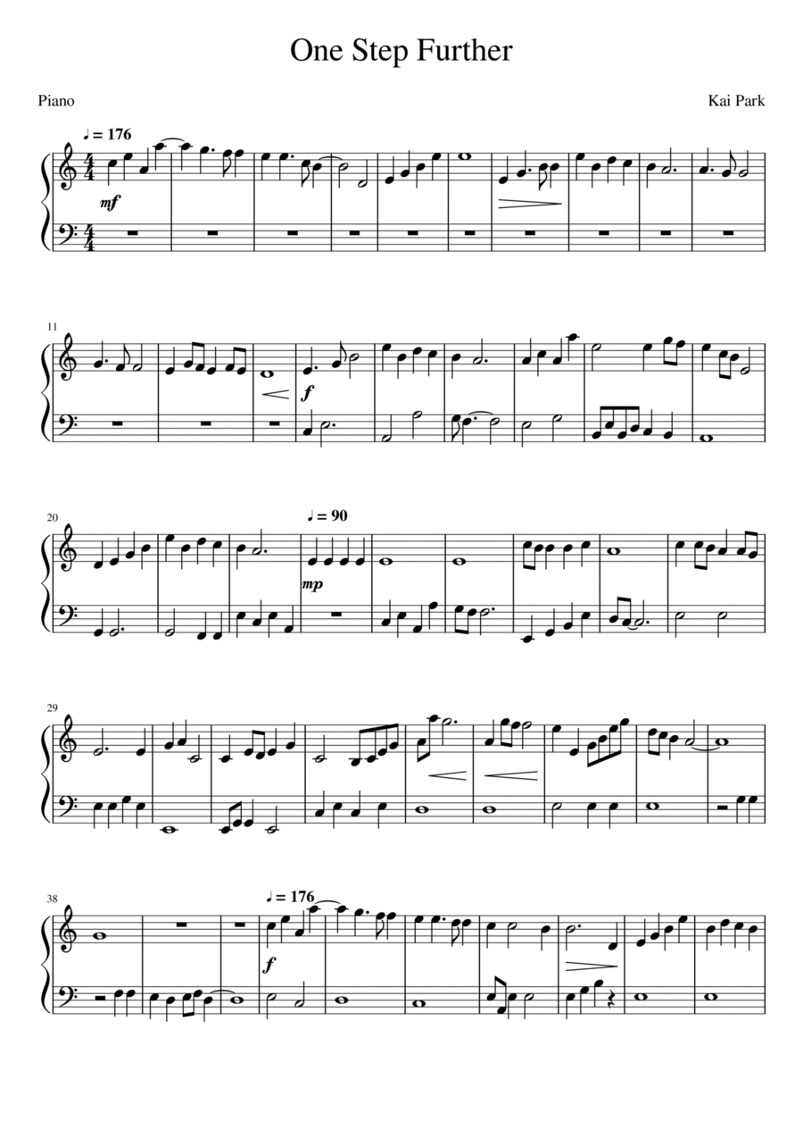 One Step Further Piano Solo scores gallery preview page 1