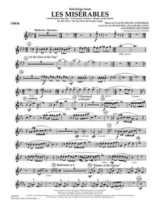 Selections from Les Miserables (arr. Bob Lowden) - Oboe