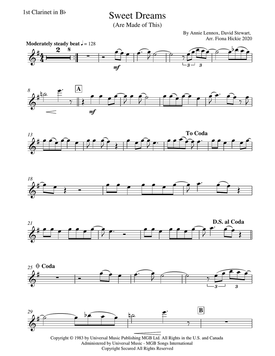 Sweet Dreams (are Made Of This) Sweet Dreams (are Made Of This) Clarinet Quartet scores gallery preview page 4
