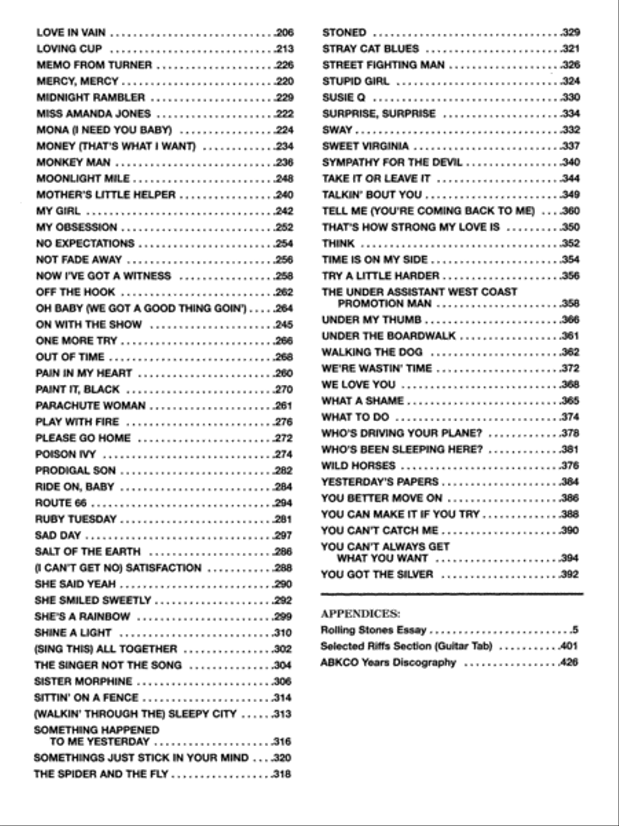 The Rolling Stones Fakebook (1963-1971) Guitar Tablature scores gallery preview page 3