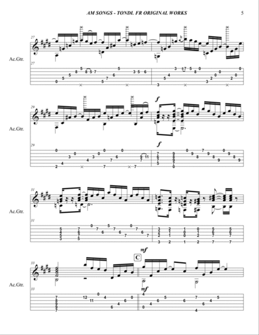 AM Songs Acoustic Guitar scores gallery preview page 5