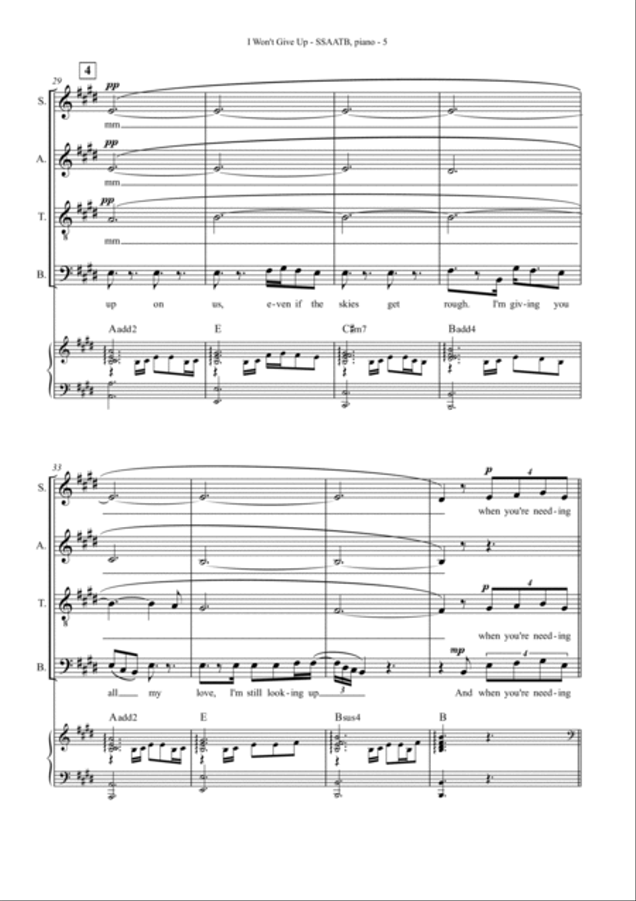 I Won't Give Up 4-Part scores gallery preview page 5
