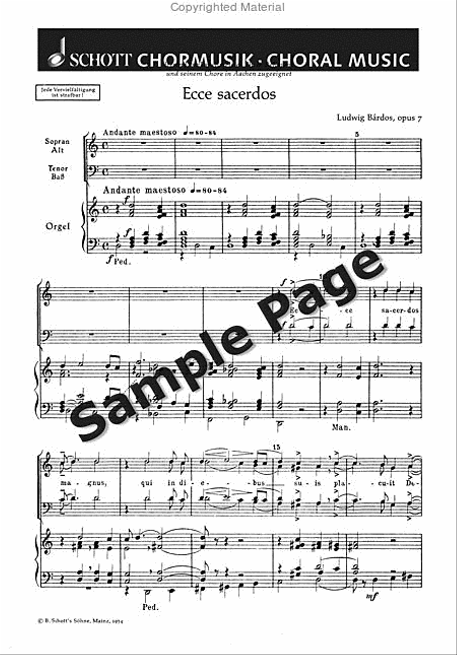 Ecce Sacerdos 4-Part scores gallery preview page 2