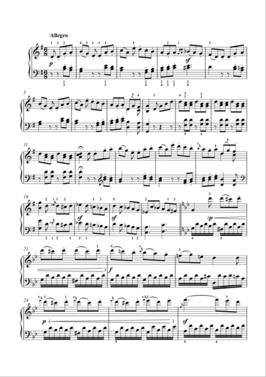 Beethoven-Piano Sonata No.19 in G minor, Op.49 No.1 (Leichte Sonata) Small Ensemble scores gallery preview page 6