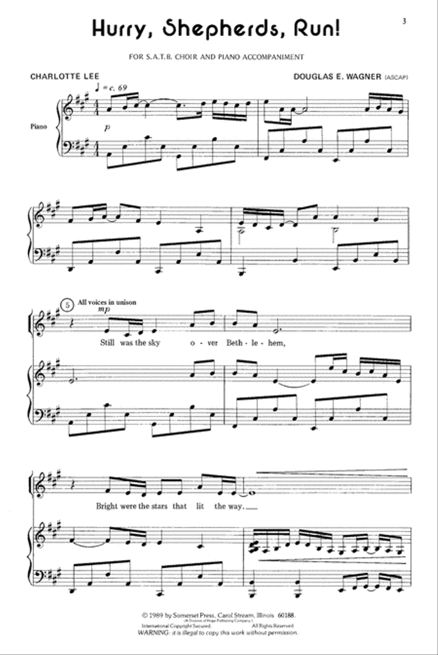 Hurry, Shepherds, Run! 4-Part scores gallery preview page 4