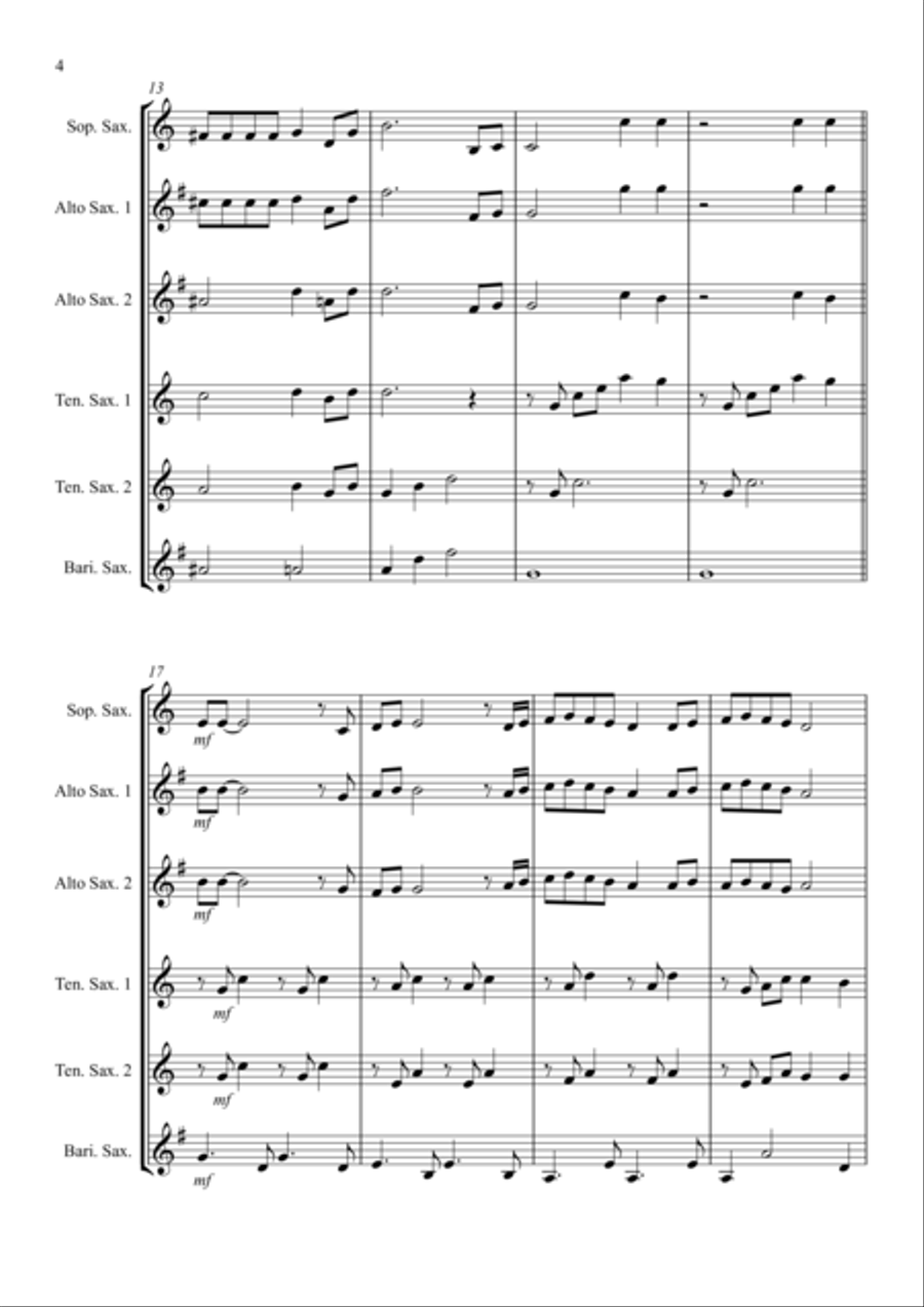 Bohemian Rhapsody Bohemian Rhapsody Saxophone Quintet scores gallery preview page 4