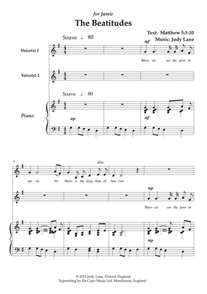 The Beatitudes - A musical setting for choir image number null