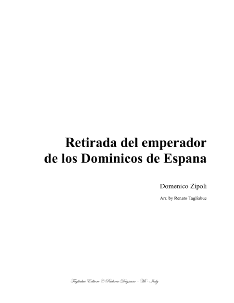 RETIRADA DEL EMPERATOR DE LOS DOMINICOS DE ESPANA - D. Zipoli Piano Solo scores gallery preview page 1