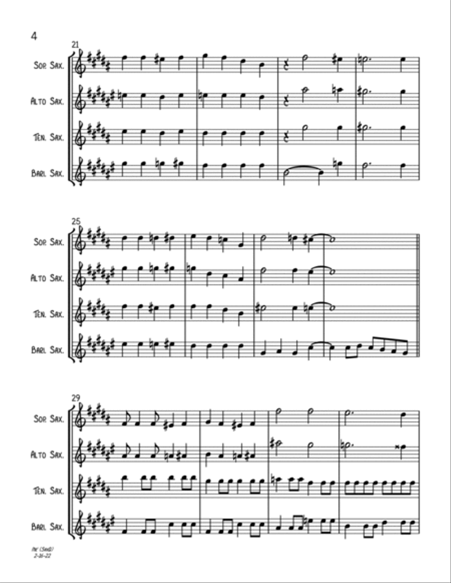 Mele Kalikimaka Woodwind Quartet scores gallery preview page 4