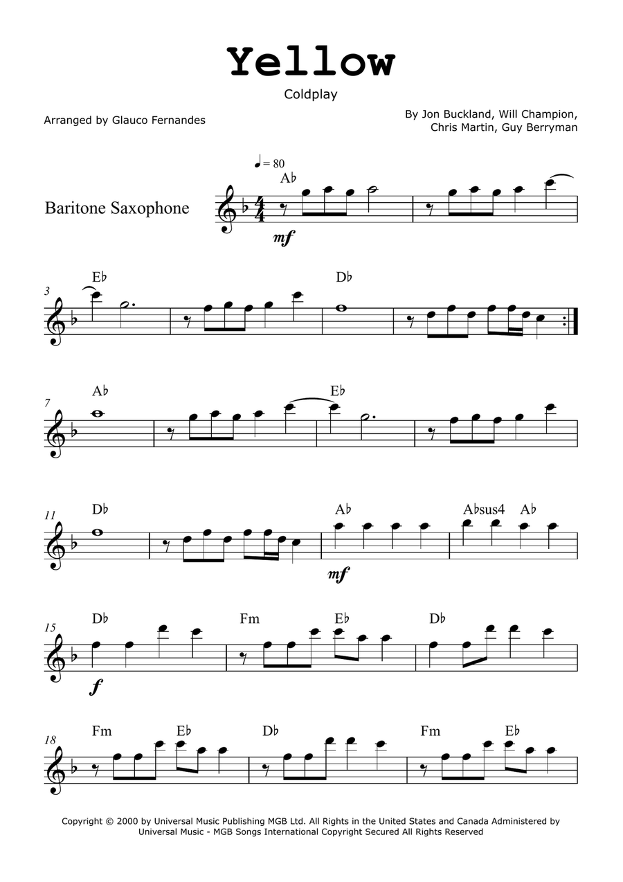 Yellow Chamber Music scores gallery preview page 1