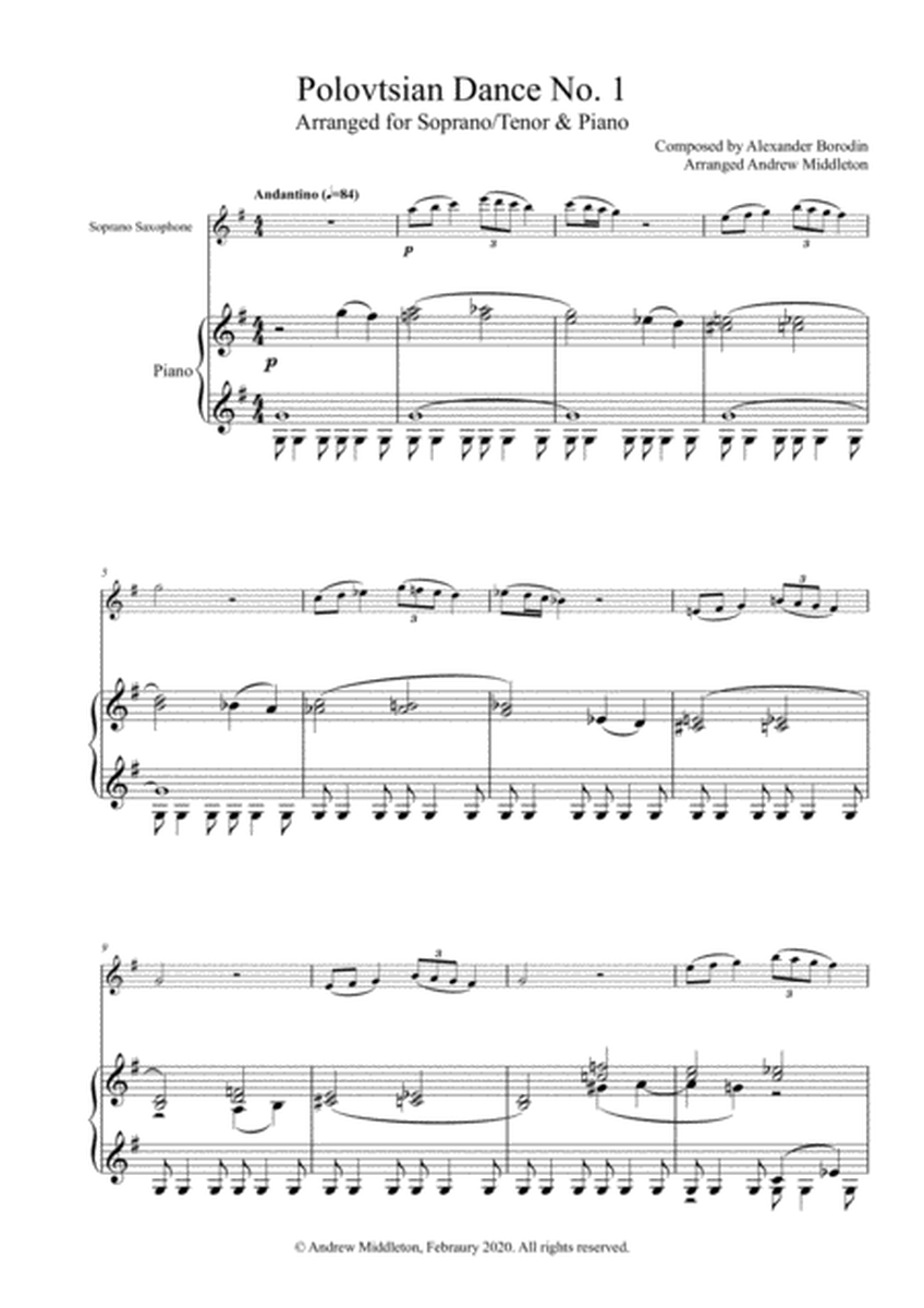 Polovtsian Dance No. 1 arranged for Tenor Saxophone and Piano image number null