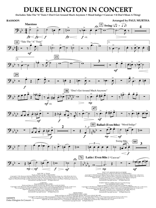 Book cover for Duke Ellington in Concert - Bassoon