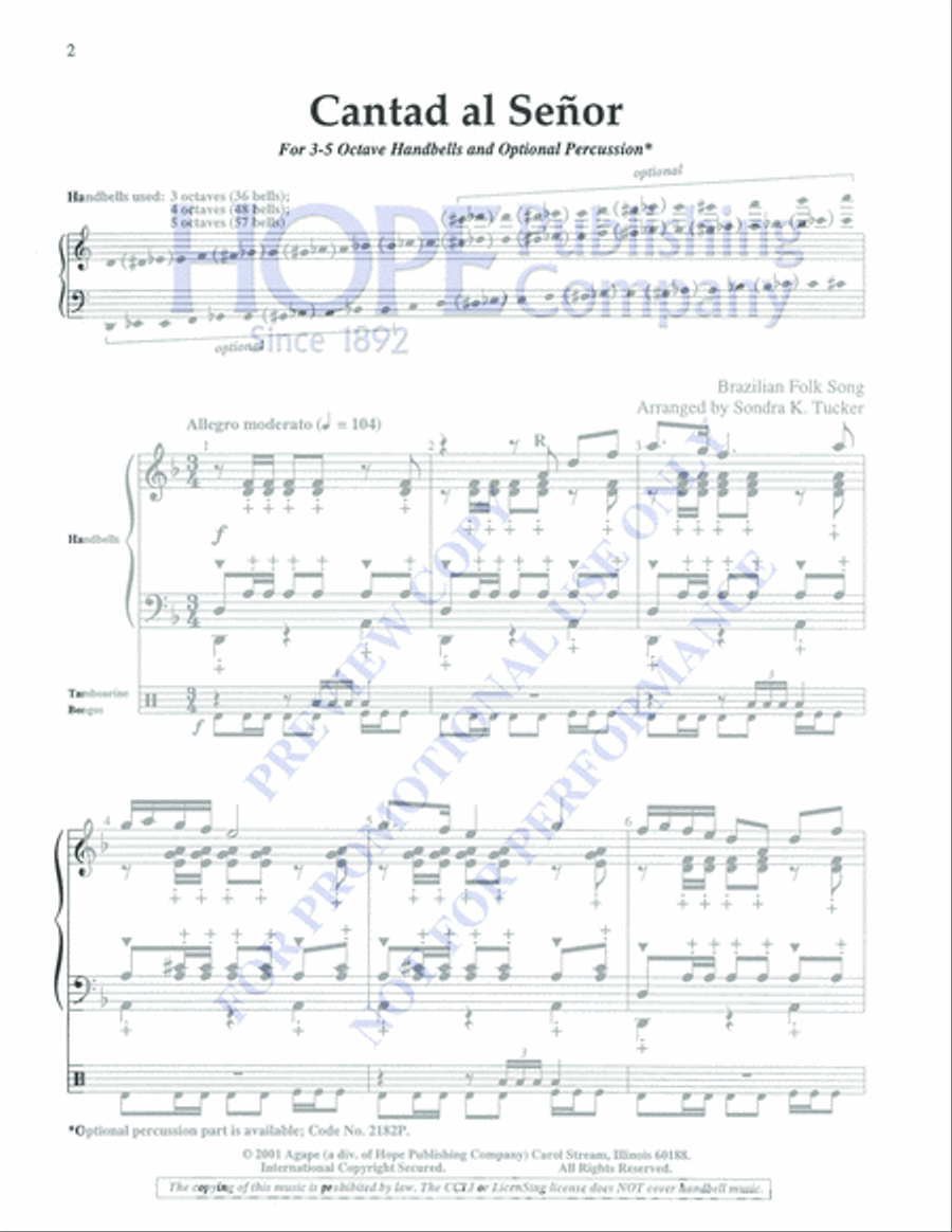 Cantad al Senor 5-Octaves scores gallery preview page 2