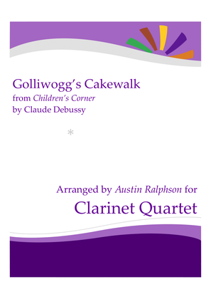 Book cover for Golliwogg's Cakewalk - clarinet quartet