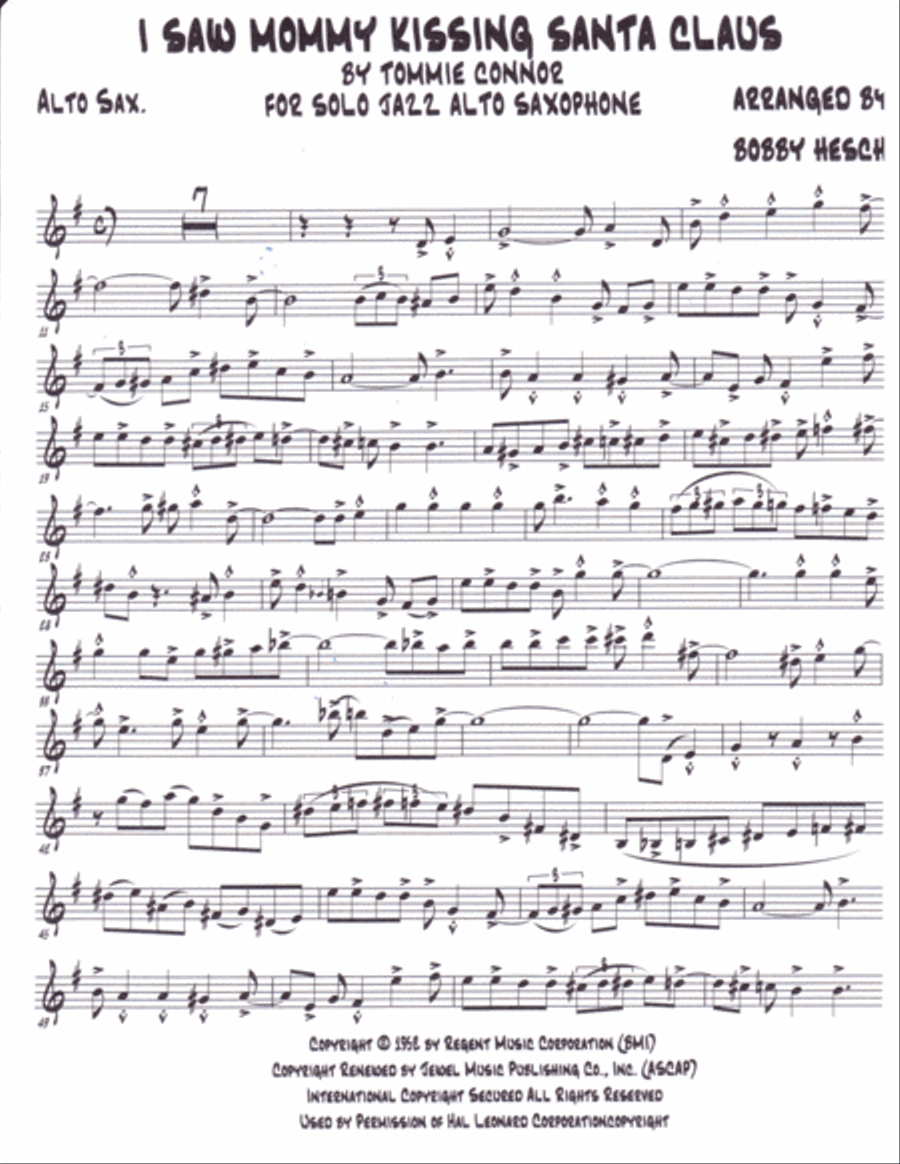I Saw Mommy Kissing Santa Claus Alto Saxophone scores gallery preview page 2