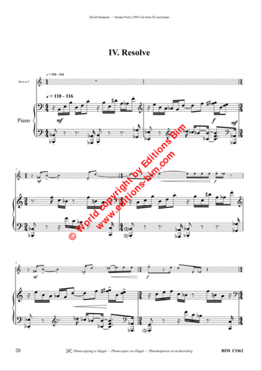 Sonata Forty Horn scores gallery preview page 11