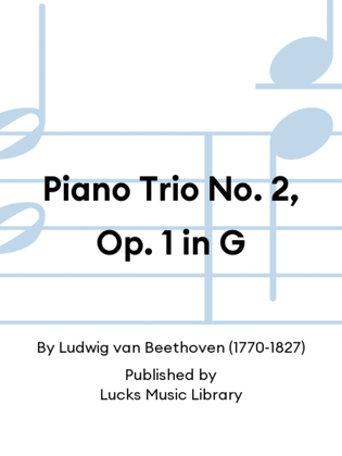 Book cover for Piano Trio No. 2, Op. 1 in G