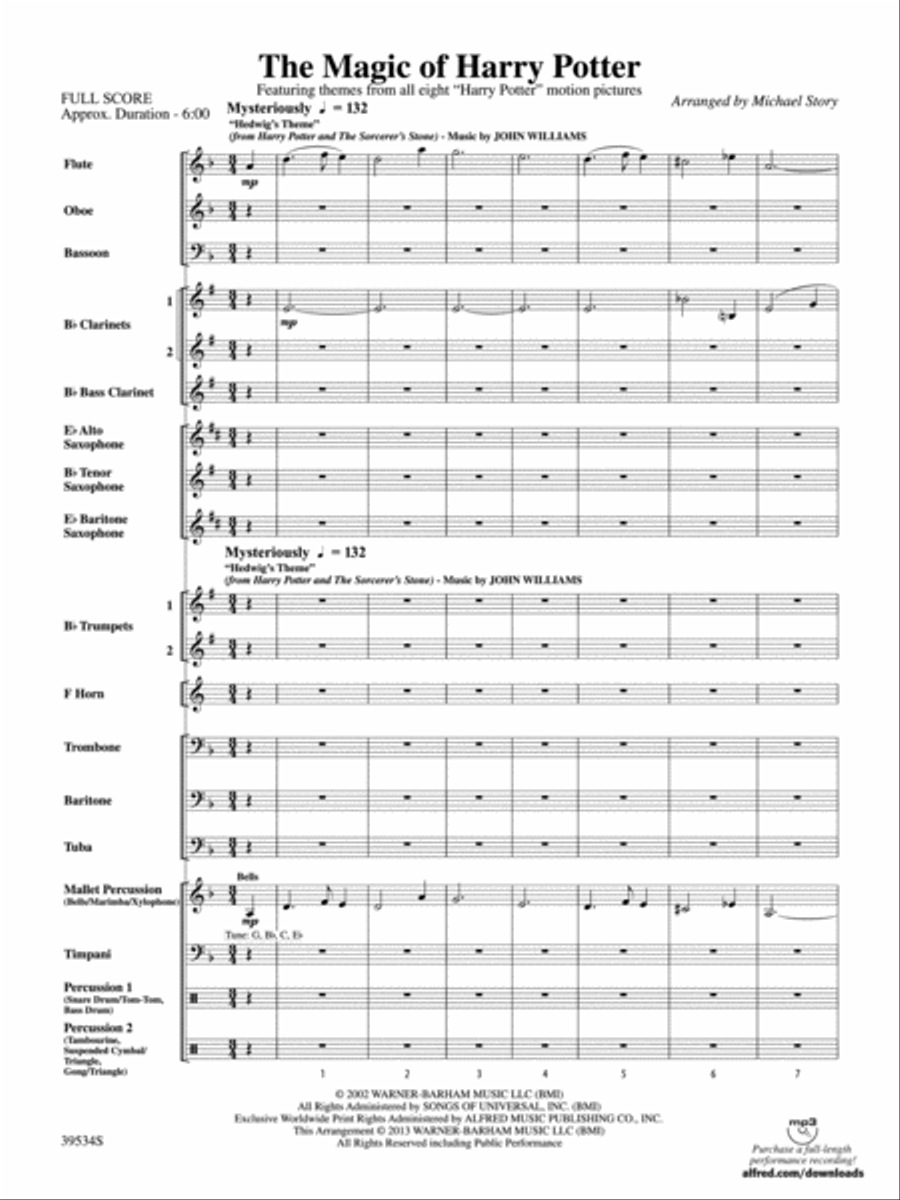 The Magic of Harry Potter: Score Concert Band scores gallery preview page 2