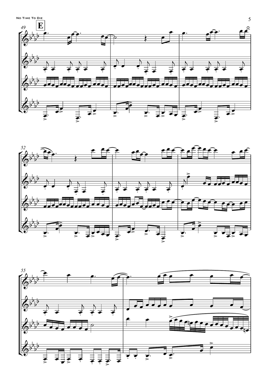 No Time To Die Woodwind Ensemble scores gallery preview page 5
