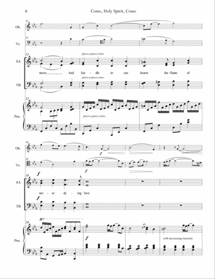 Come Holy Spirit, Come 4-Part scores gallery preview page 6
